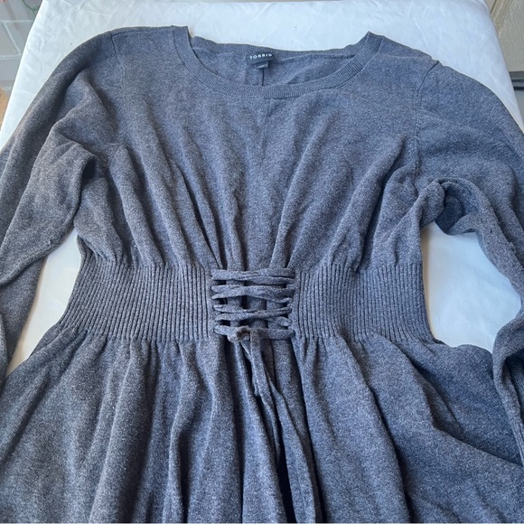 Gray Cotton Sweater Dress - Picture 5 of 14